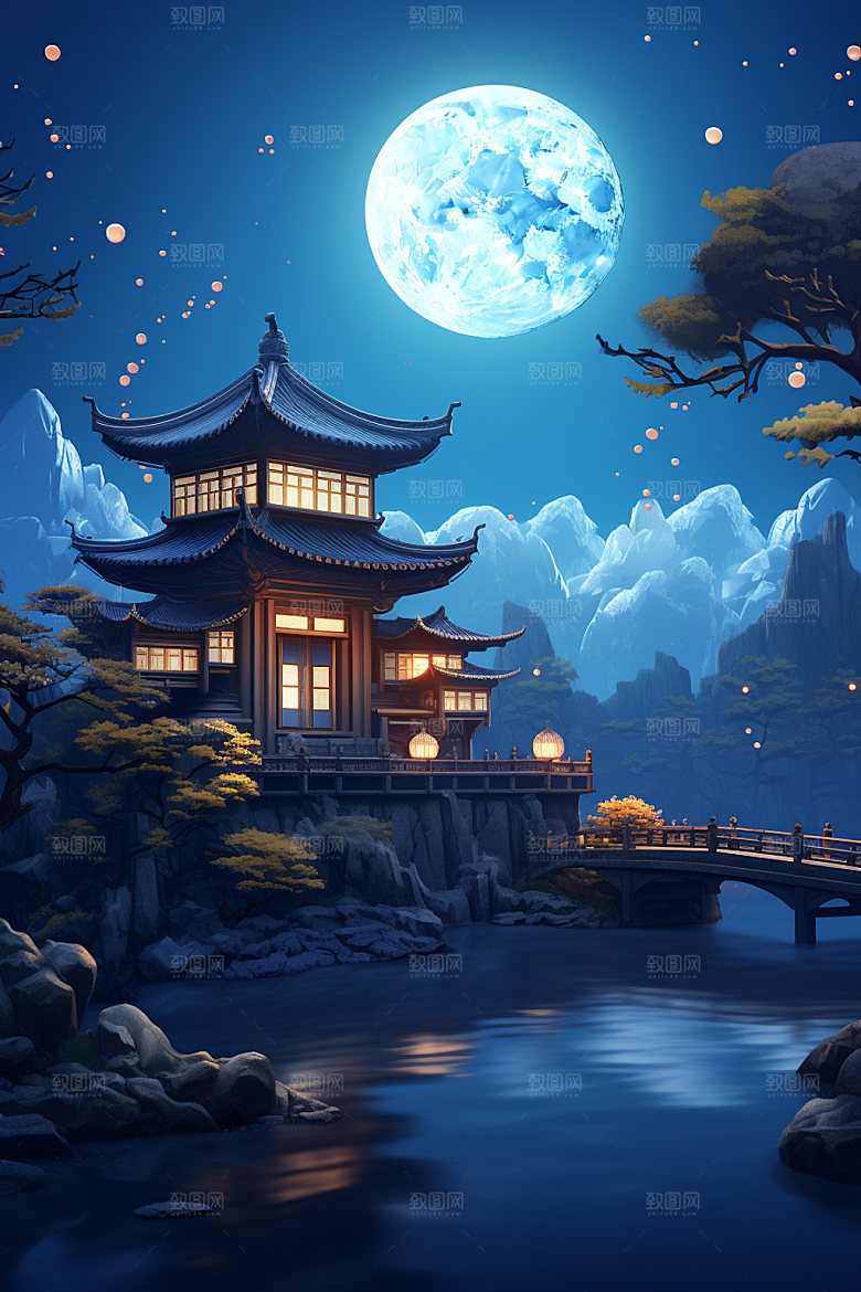 中秋唯美中国风场景