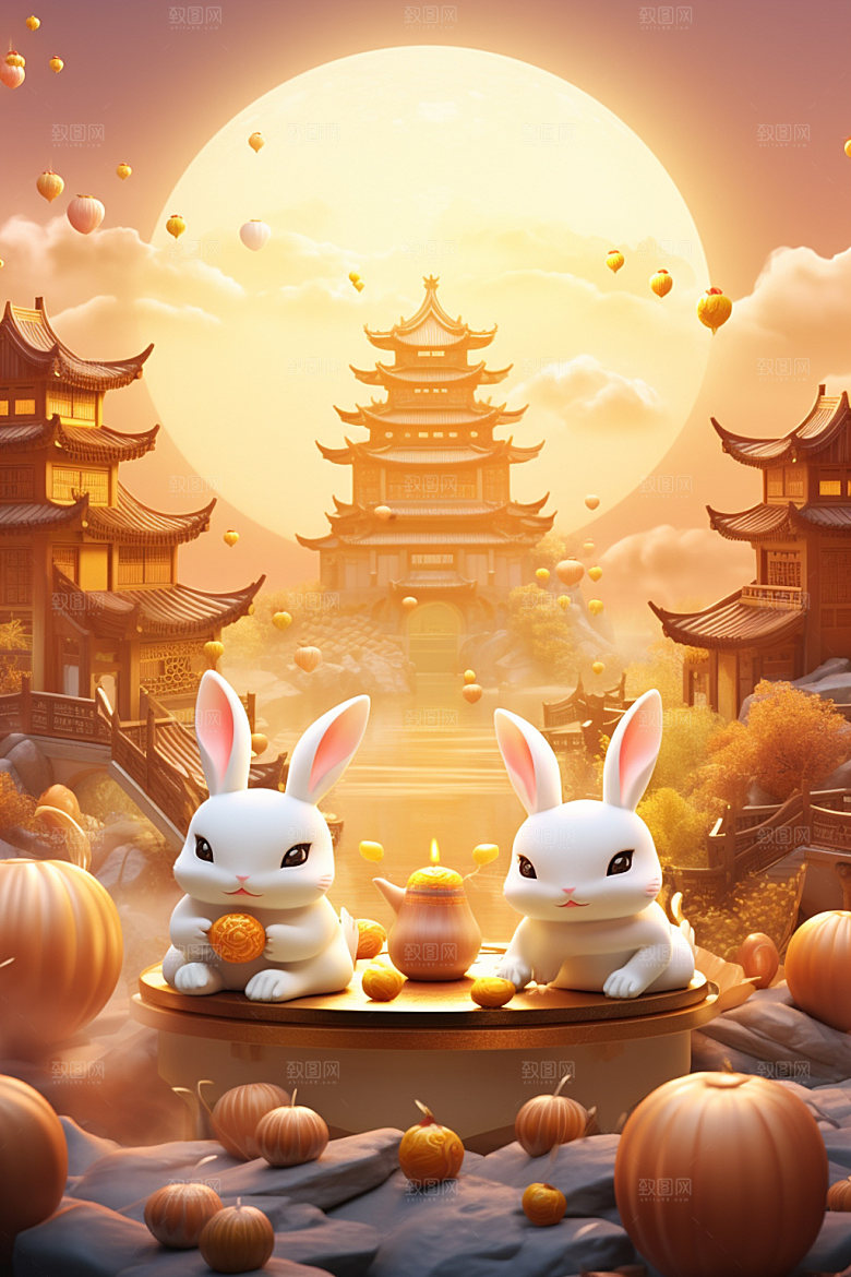 中秋中国风唯美场景