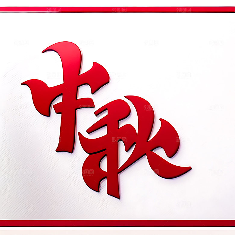 中秋月圆氛围传统节日艺术字