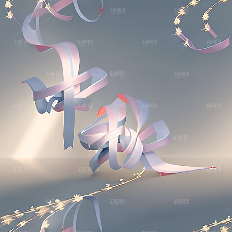 中秋月圆立体字传统节日艺术字