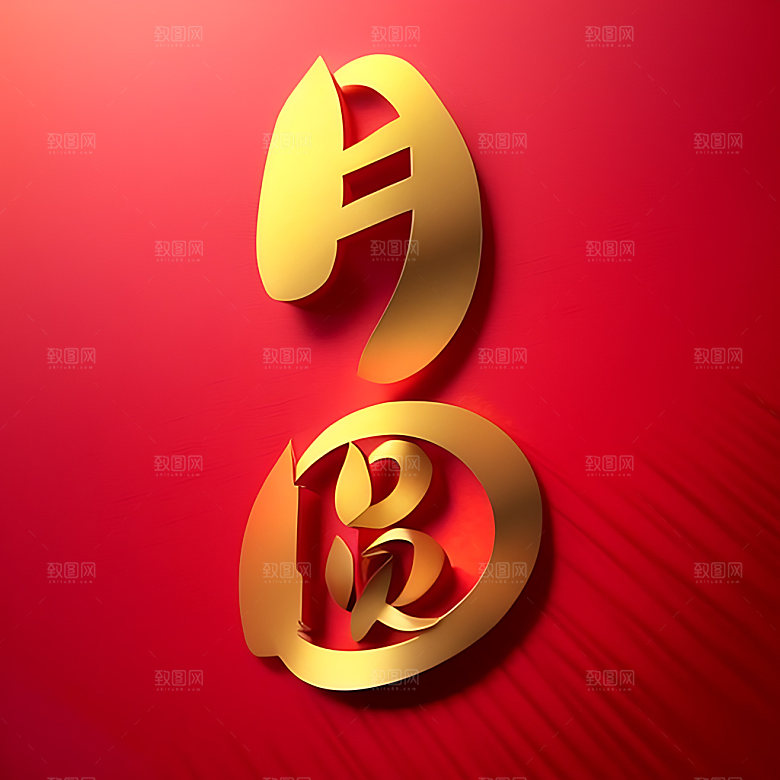 中秋月圆传统节日氛围艺术字