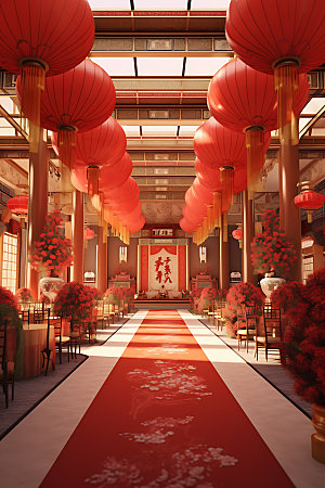 中式婚礼浪漫中国传统效果图