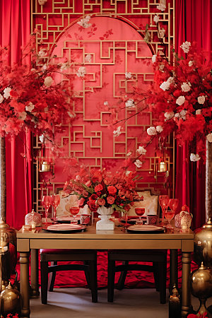 中式婚礼场景设计中国传统效果图