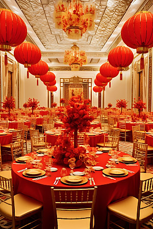 中式婚礼室内婚礼婚礼布置效果图