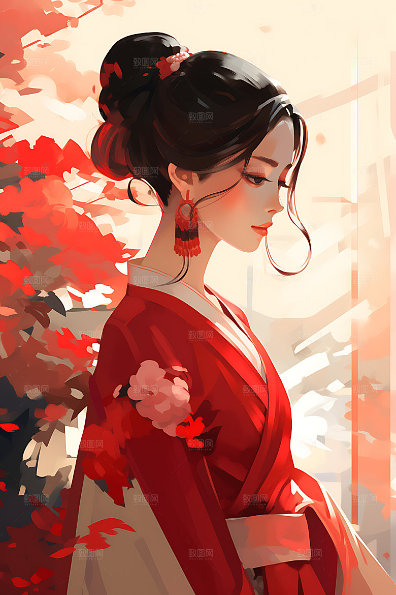 汉服美女传统中国风插画