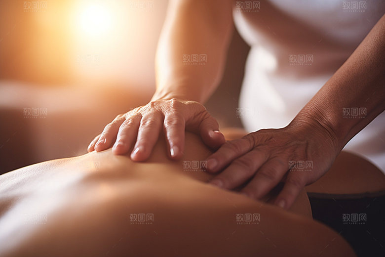 中医推拿高清按摩摄影图