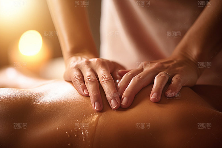 中医推拿特写穴位摄影图