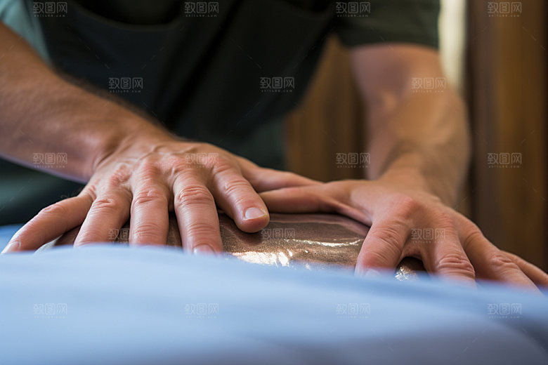 中医推拿穴位特写摄影图