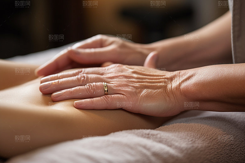 中医推拿手部特写摄影图