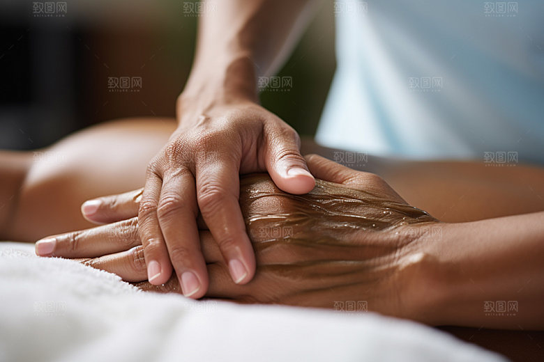 中医推拿特写手部摄影图