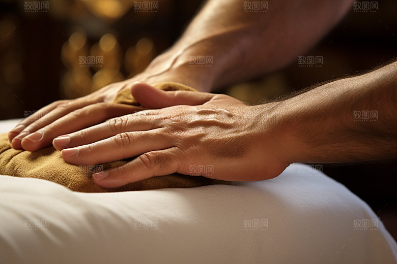 中医推拿理疗穴位摄影图