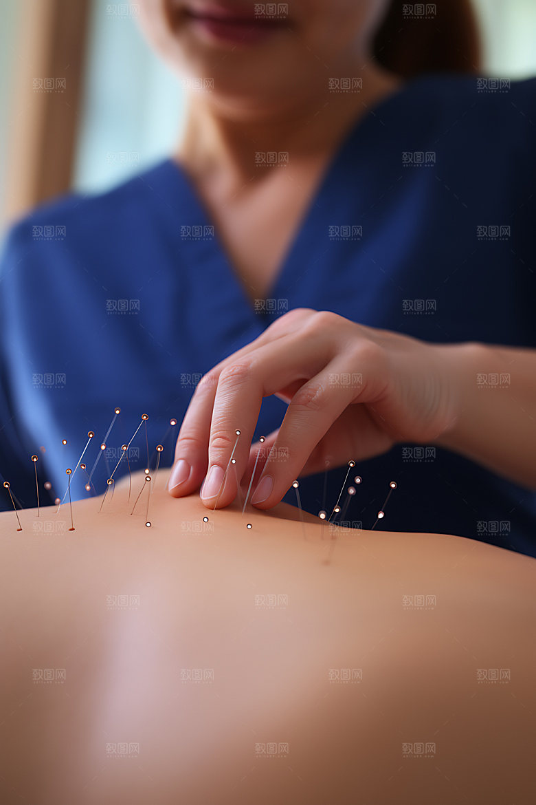 中医针灸健康医疗摄影图