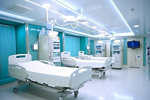 重症监护室抢救室干净效果图