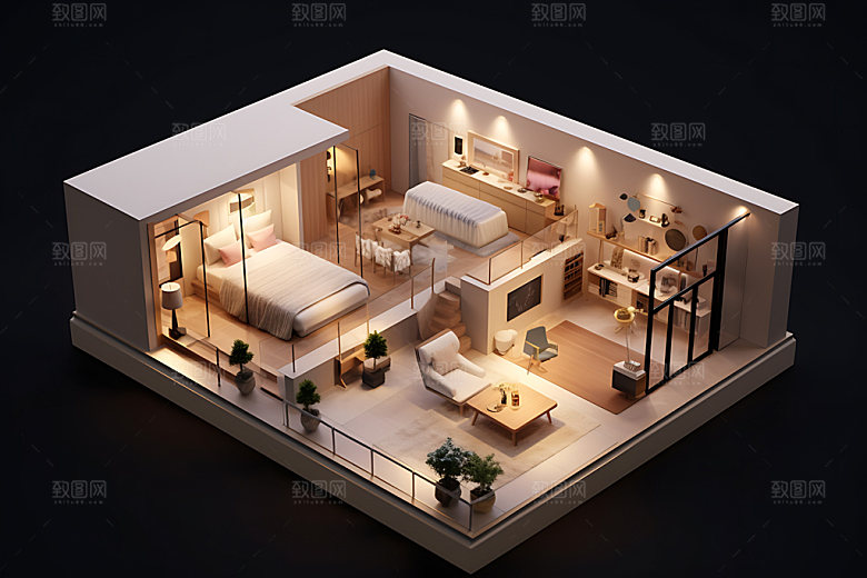 装修视图装修室内设计剖面图