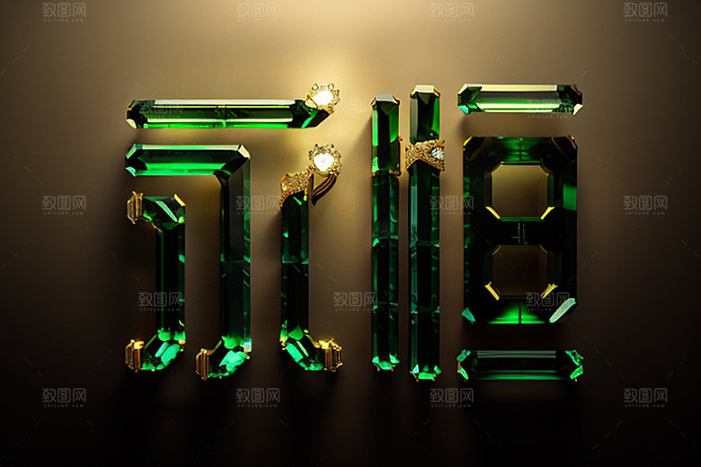 珠宝首饰3D奢华艺术字