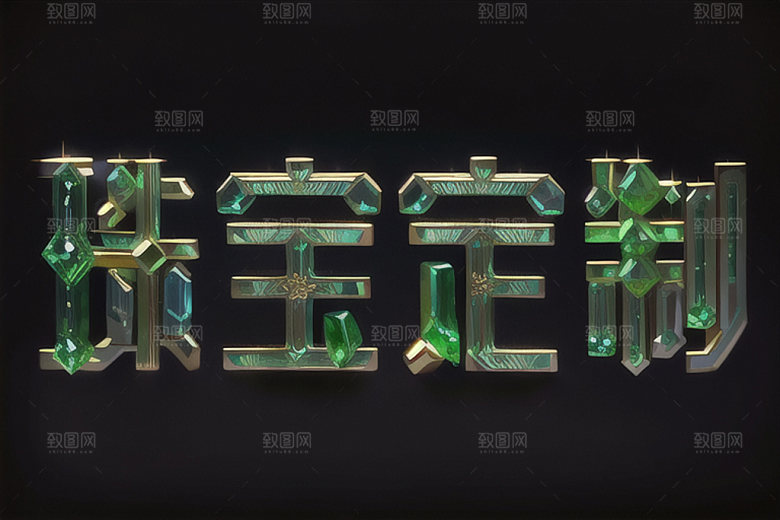 珠宝首饰金饰立体艺术字