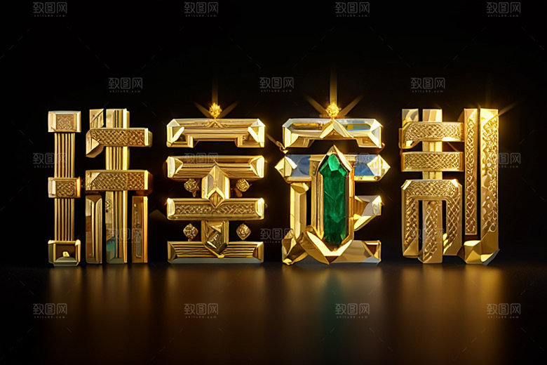 珠宝首饰立体金饰艺术字