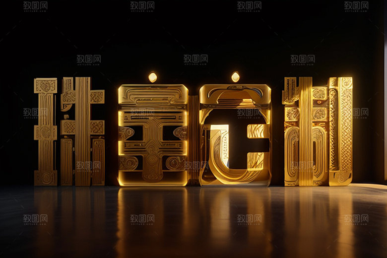 珠宝首饰创意金饰艺术字
