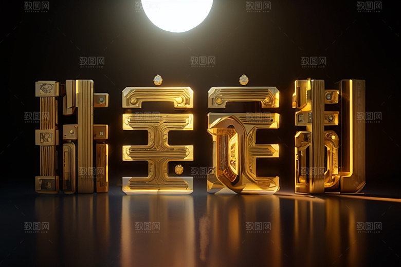 珠宝首饰奢华金饰艺术字