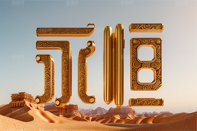 珠宝首饰立体广告艺术字