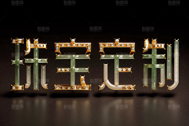 珠宝首饰大气立体艺术字