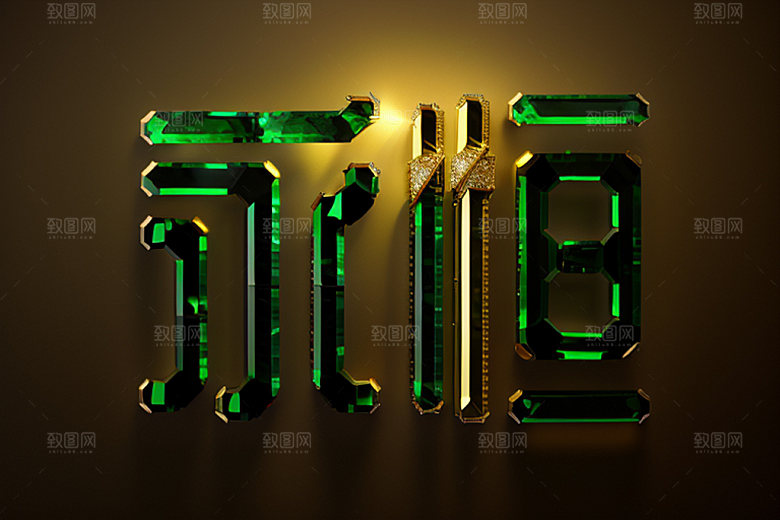 珠宝首饰立体3D艺术字