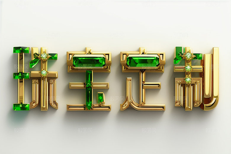 珠宝首饰3D宣传艺术字