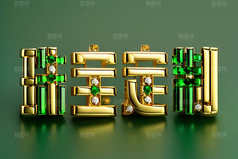 珠宝首饰奢华3D艺术字