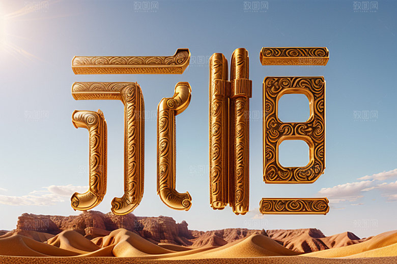 珠宝首饰金饰3D艺术字