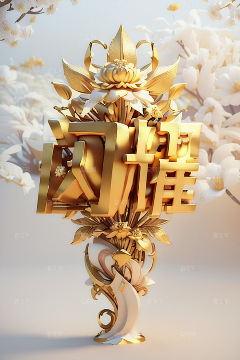 珠宝首饰立体3D艺术字