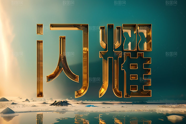珠宝首饰金饰3D艺术字