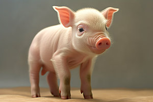 小猪动物家畜摄影图