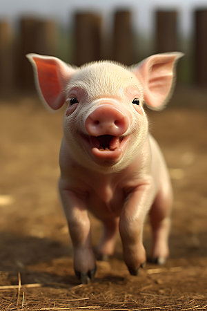 小猪家畜猪仔摄影图