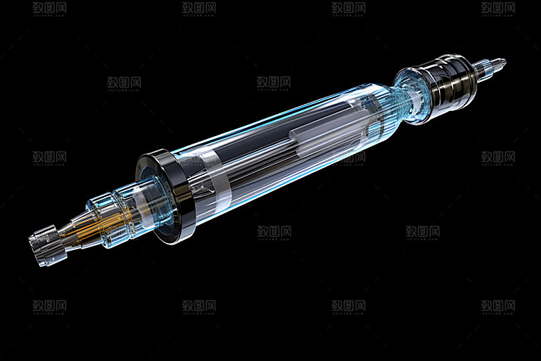 注射器模型打针效果图