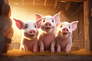 猪养猪场牧场摄影图