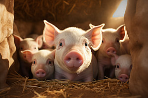 猪生态猪圈摄影图