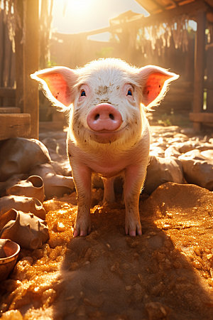 猪牧场生态摄影图