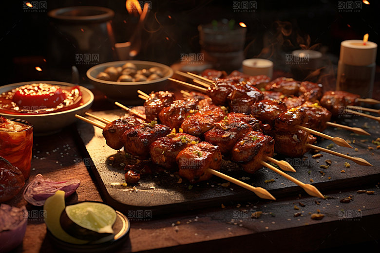 淄博烧烤美味美食摄影图