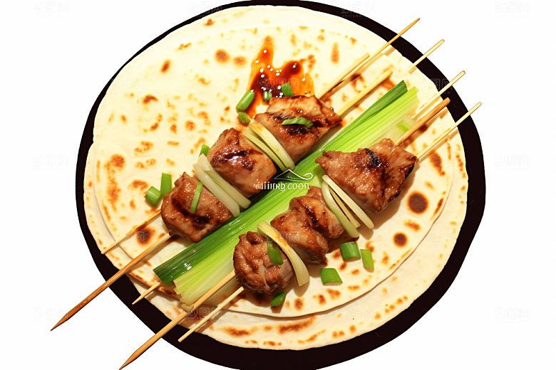 淄博烧烤美味烤肉摄影图