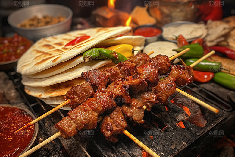 淄博烧烤美食高清摄影图