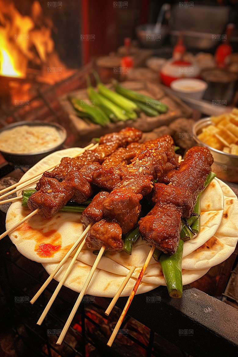 淄博烧烤美食高清摄影图