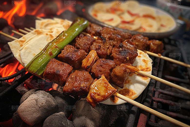 淄博烧烤美食高清摄影图