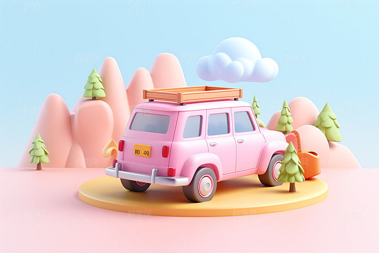 自驾游景点复古汽车模型