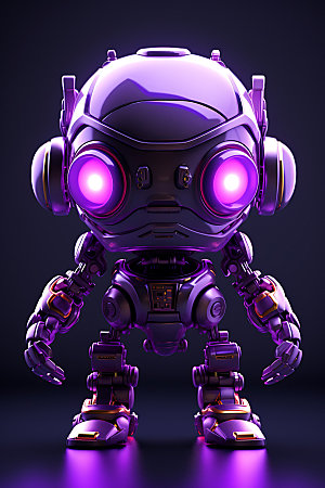 紫色机器人AI智慧模型