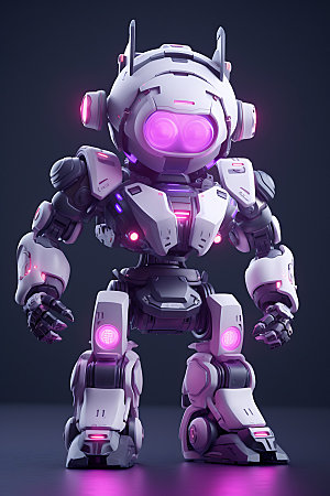 紫色机器人智能科技智慧模型