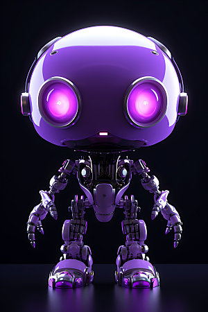 紫色机器人立体3D模型