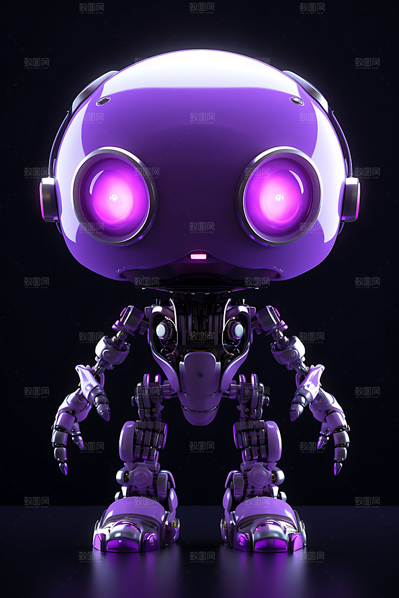 紫色机器人立体3D模型