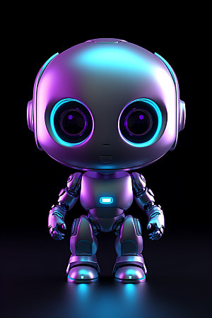 紫色机器人机械科技模型
