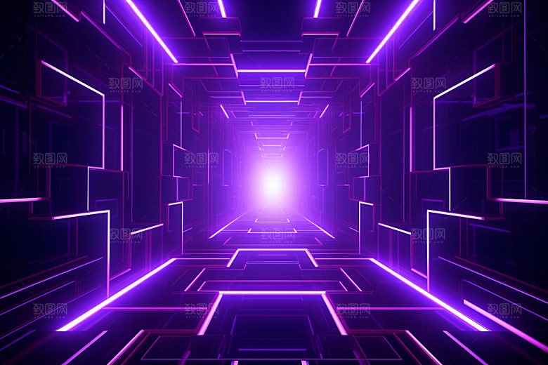 电商场景背景霓虹灯矢量插画
