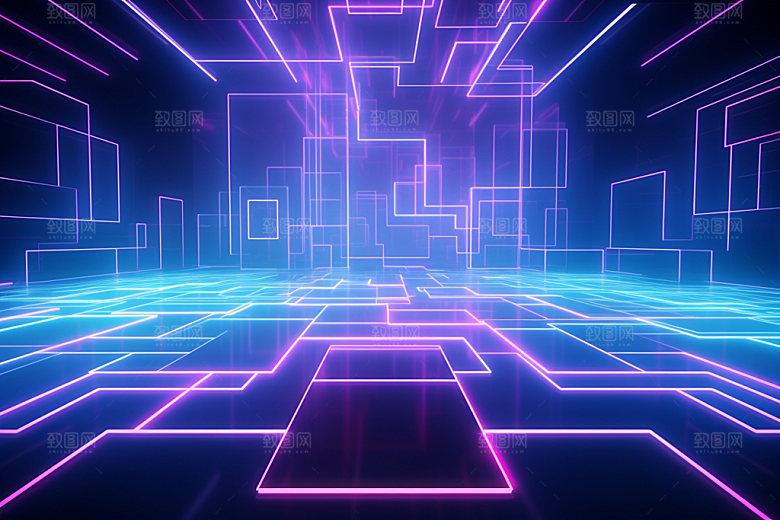 电商潮流未来科技风矢量插画